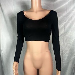 Long sleeve Black Crop Top